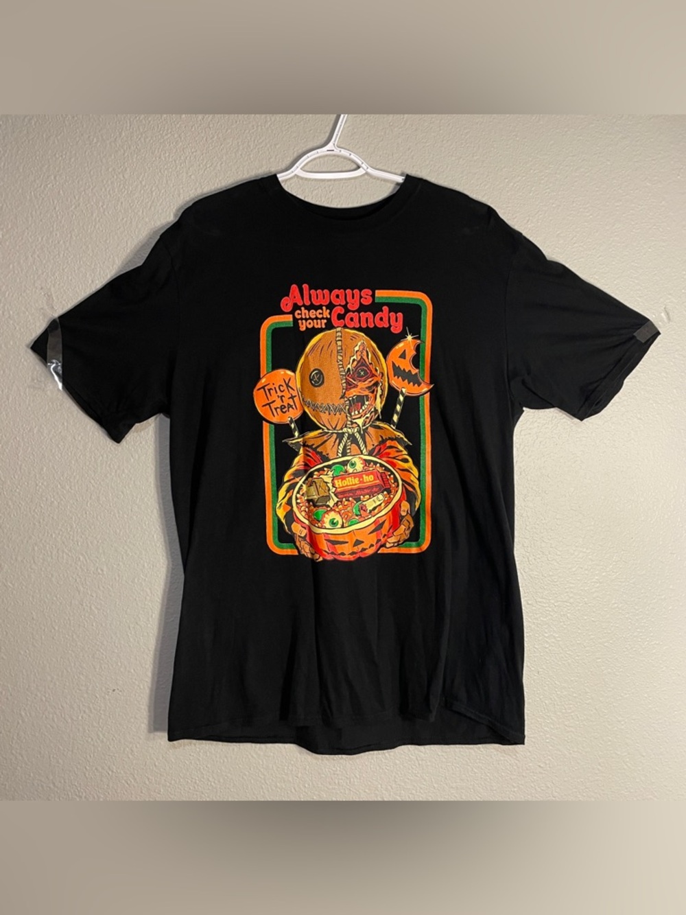 HALLOWEEN T-SHIRT  Trick R Treat “Always Check Your Candy” Scary Horror Size XL